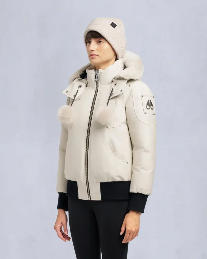 Chaqueta bomber con ribete de piel de oveja Debbie original Chaqueta bomber con ribete de piel de oveja Debbie original