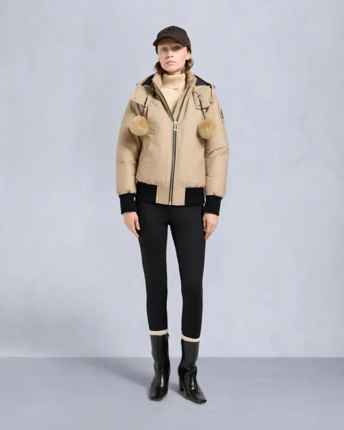 Chaqueta bomber con ribete de piel de oveja Debbie original Chaqueta bomber con ribete de piel de oveja Debbie original