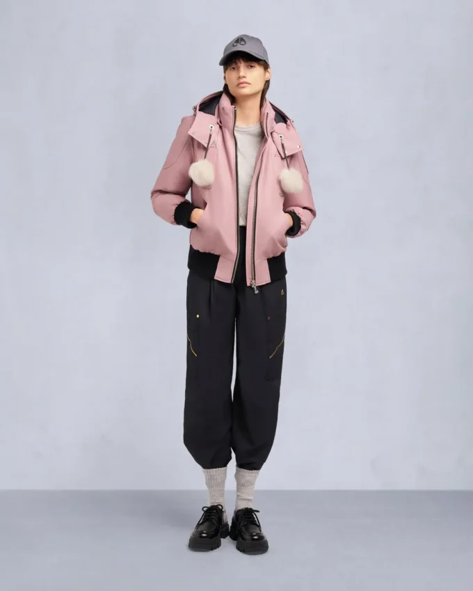 Chaqueta bomber con ribete de piel de oveja Debbie original Chaqueta bomber con ribete de piel de oveja Debbie original