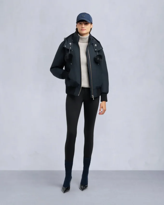 Chaqueta bomber con ribete de piel de oveja Debbie original Chaqueta bomber con ribete de piel de oveja Debbie original