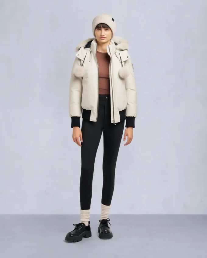 Chaqueta bomber con ribete de piel de oveja Debbie original Chaqueta bomber con ribete de piel de oveja Debbie original