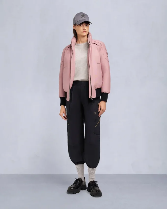 Chaqueta bomber con ribete de piel de oveja Debbie original Chaqueta bomber con ribete de piel de oveja Debbie original