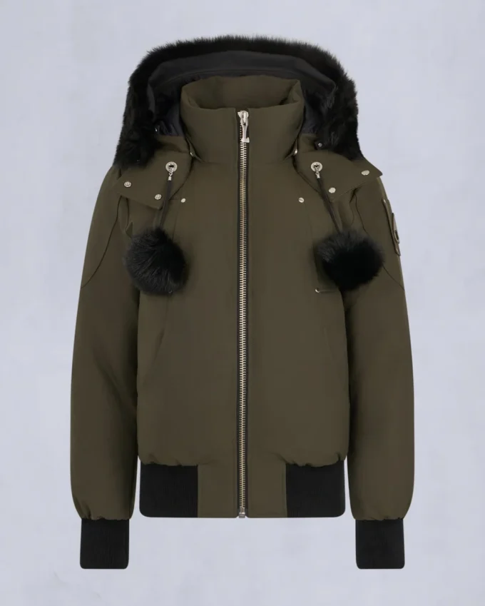 Chaqueta bomber con ribete de piel de oveja Debbie original Chaqueta bomber con ribete de piel de oveja Debbie original