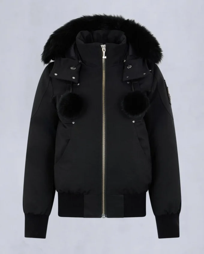 Chaqueta bomber con ribete de piel de oveja Debbie original Chaqueta bomber con ribete de piel de oveja Debbie original