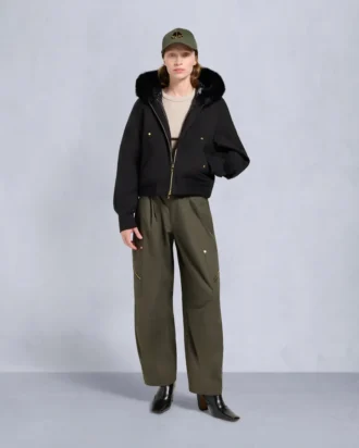Chaqueta bomber con ribete de piel de oveja Logan de la serie Gold