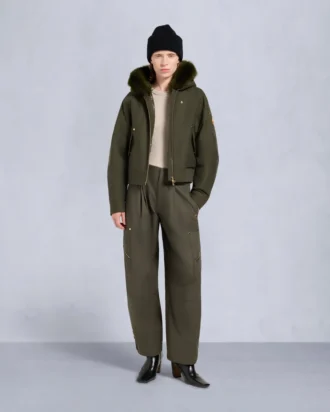 Chaqueta bomber con ribete de piel de oveja Logan de la serie Gold