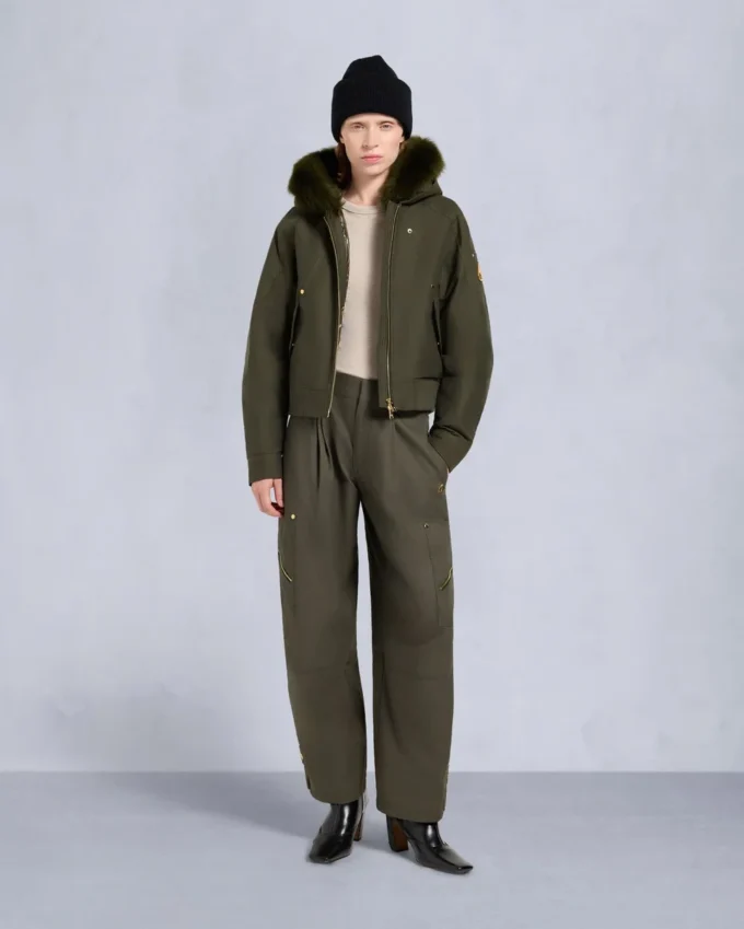 Chaqueta bomber con ribete de piel de oveja Logan de la serie Gold Chaqueta bomber con ribete de piel de oveja Logan de la serie Gold