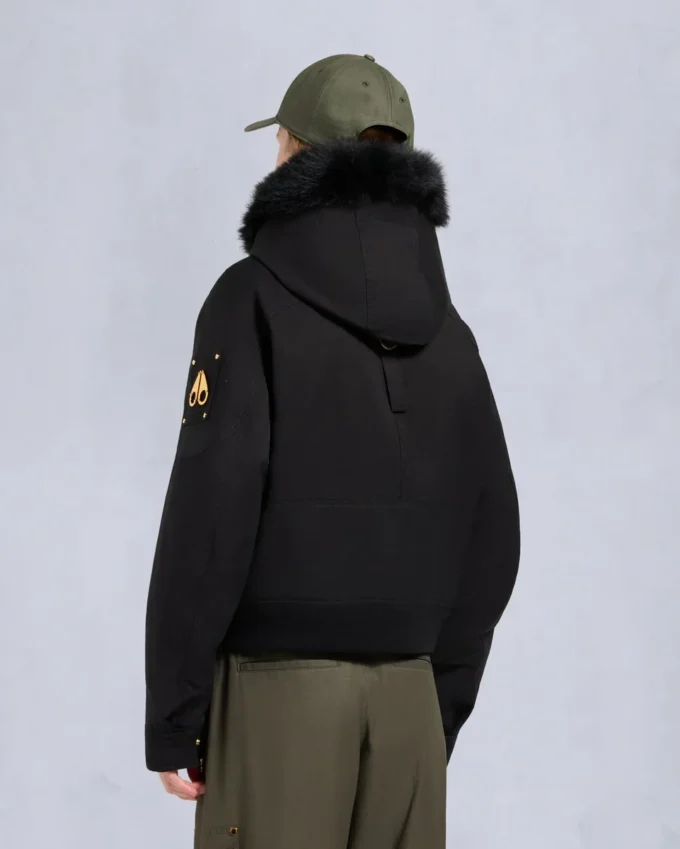Chaqueta bomber con ribete de piel de oveja Logan de la serie Gold Chaqueta bomber con ribete de piel de oveja Logan de la serie Gold