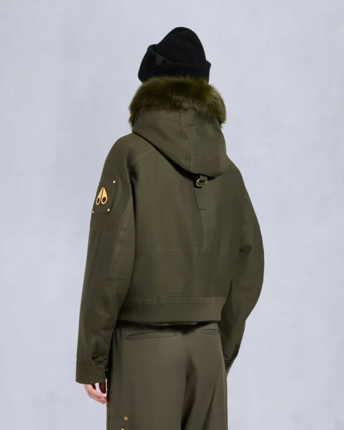 Chaqueta bomber con ribete de piel de oveja Logan de la serie Gold Chaqueta bomber con ribete de piel de oveja Logan de la serie Gold