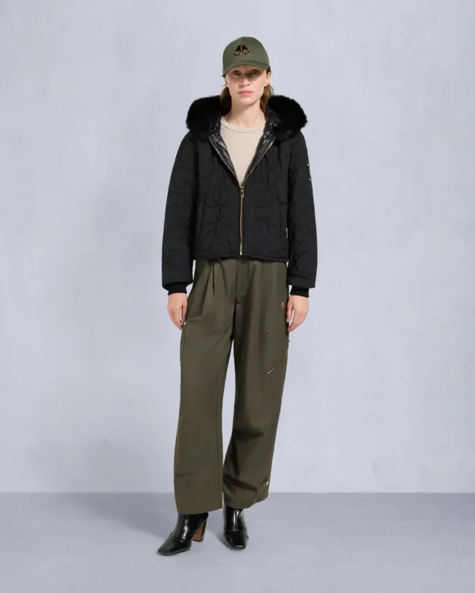 Chaqueta bomber con ribete de piel de oveja Logan de la serie Gold Chaqueta bomber con ribete de piel de oveja Logan de la serie Gold