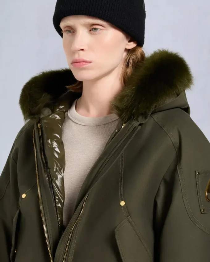 Chaqueta bomber con ribete de piel de oveja Logan de la serie Gold Chaqueta bomber con ribete de piel de oveja Logan de la serie Gold
