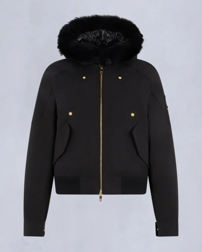 Chaqueta bomber con ribete de piel de oveja Logan de la serie Gold Chaqueta bomber con ribete de piel de oveja Logan de la serie Gold