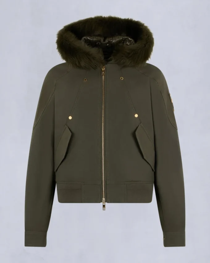Chaqueta bomber con ribete de piel de oveja Logan de la serie Gold Chaqueta bomber con ribete de piel de oveja Logan de la serie Gold