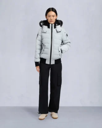 Chaqueta bomber con ribete de piel de oveja Onyx Ladriere