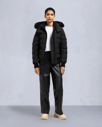 Chaqueta bomber con ribete de piel de oveja Onyx Ladriere