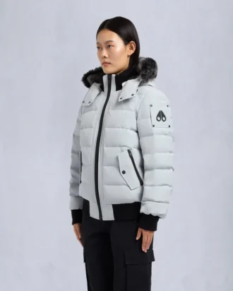 Chaqueta bomber con ribete de piel de oveja Onyx Ladriere