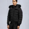 Chaqueta bomber con ribete de piel de oveja Onyx Ladriere Chaqueta bomber con ribete de piel de oveja Onyx Ladriere