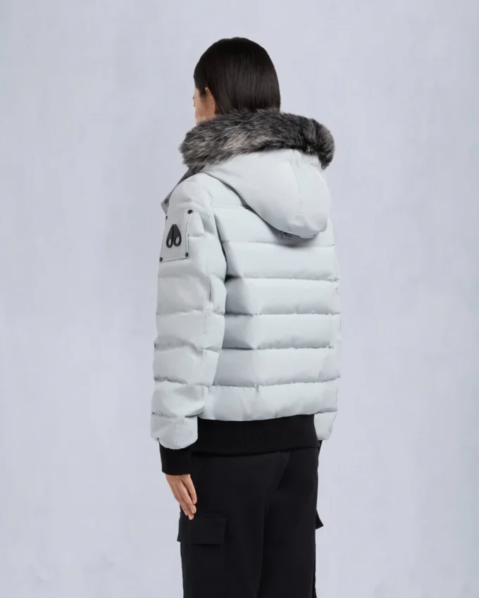 Chaqueta bomber con ribete de piel de oveja Onyx Ladriere Chaqueta bomber con ribete de piel de oveja Onyx Ladriere