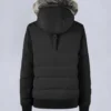 Chaqueta bomber con ribete de piel de oveja Onyx Ladriere Chaqueta bomber con ribete de piel de oveja Onyx Ladriere
