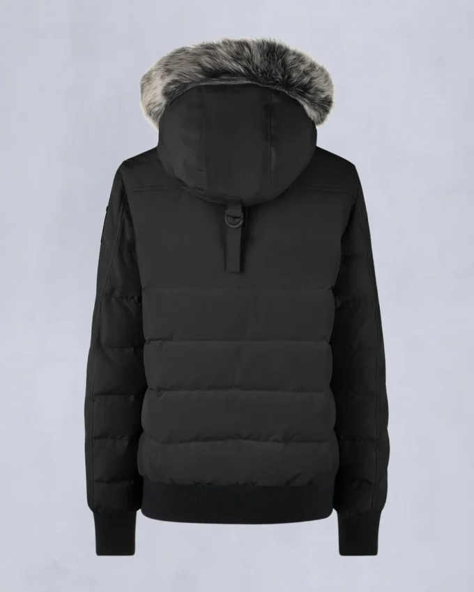 Chaqueta bomber con ribete de piel de oveja Onyx Ladriere Chaqueta bomber con ribete de piel de oveja Onyx Ladriere