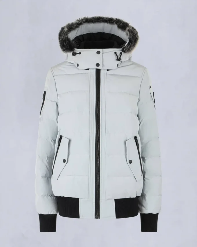 Chaqueta bomber con ribete de piel de oveja Onyx Ladriere Chaqueta bomber con ribete de piel de oveja Onyx Ladriere