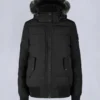 Chaqueta bomber con ribete de piel de oveja Onyx Ladriere Chaqueta bomber con ribete de piel de oveja Onyx Ladriere