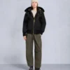 Chaqueta bomber con ribete de piel de oveja Sainte Flavie Original de la serie Gold Chaqueta bomber con ribete de piel de oveja Sainte Flavie Original de la serie Gold