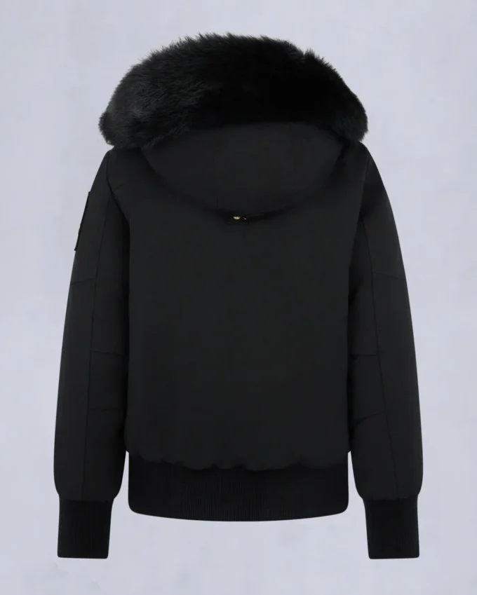 Chaqueta bomber con ribete de piel de oveja Sainte Flavie Original de la serie Gold Chaqueta bomber con ribete de piel de oveja Sainte Flavie Original de la serie Gold