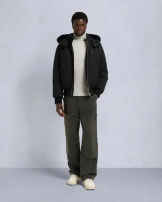 Chaqueta bomber original con ribete de piel de oveja
