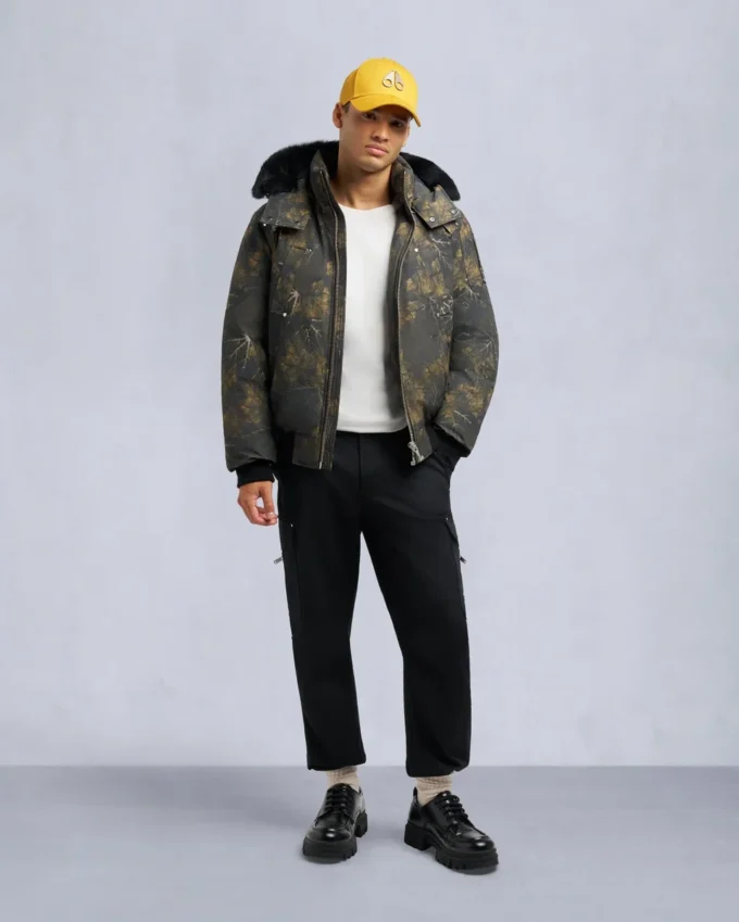 Chaqueta bomber original con ribete de piel de oveja Chaqueta bomber original con ribete de piel de oveja