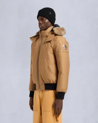 Chaqueta bomber original con ribete de piel de oveja Chaqueta bomber original con ribete de piel de oveja