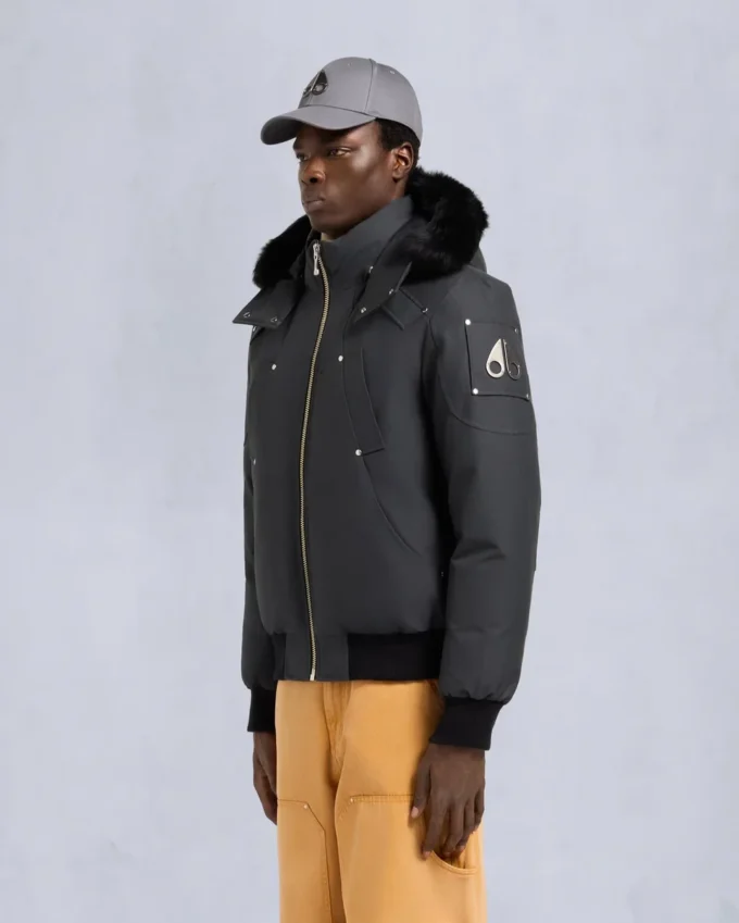 Chaqueta bomber original con ribete de piel de oveja Chaqueta bomber original con ribete de piel de oveja