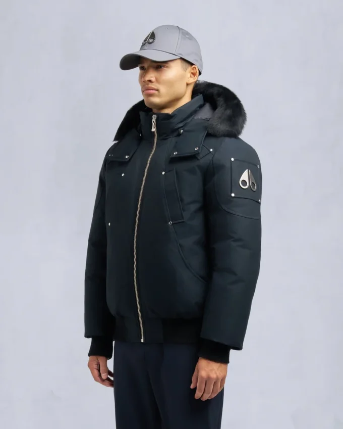 Chaqueta bomber original con ribete de piel de oveja Chaqueta bomber original con ribete de piel de oveja