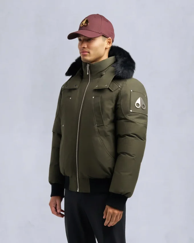 Chaqueta bomber original con ribete de piel de oveja Chaqueta bomber original con ribete de piel de oveja