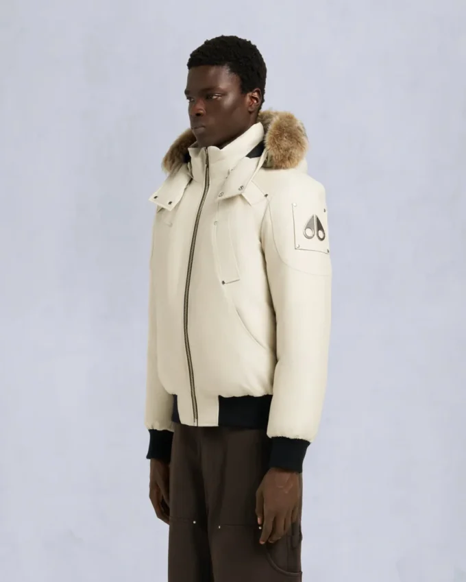 Chaqueta bomber original con ribete de piel de oveja Chaqueta bomber original con ribete de piel de oveja