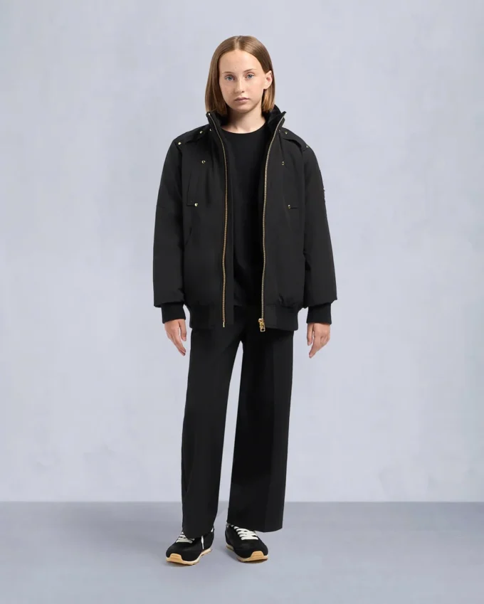 Chaqueta bomber unisex para niños Original Gold Series con ribete de piel de oveja Chaqueta bomber unisex para niños Original Gold Series con ribete de piel de oveja