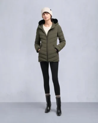 Chaqueta con ribete de piel de oveja Roselawn