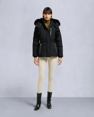 Chaqueta Gold Series Nyluxe Cambria con ribete de piel de oveja