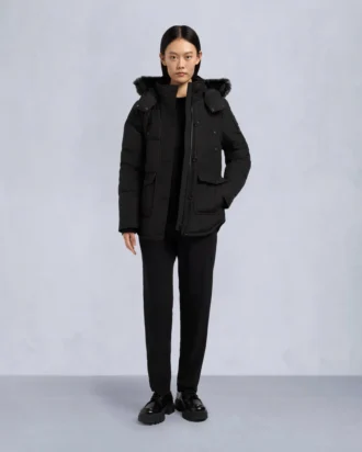 chaqueta Onyx Anguille con ribete de piel de oveja