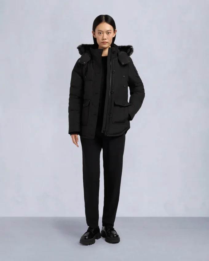 chaqueta Onyx Anguille con ribete de piel de oveja chaqueta Onyx Anguille con ribete de piel de oveja