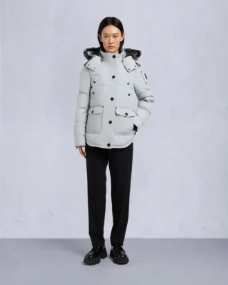 chaqueta Onyx Anguille con ribete de piel de oveja