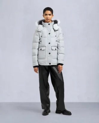 chaqueta Onyx Anguille con ribete de piel de oveja