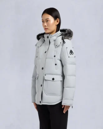 chaqueta Onyx Anguille con ribete de piel de oveja