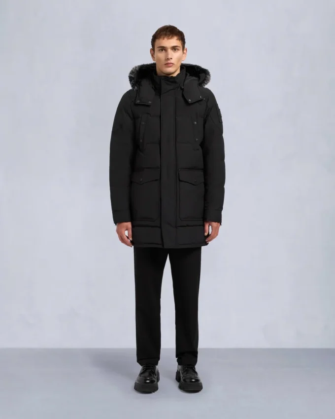 Parka Big Ridge con ribete de piel de oveja Onyx Parka Big Ridge con ribete de piel de oveja Onyx