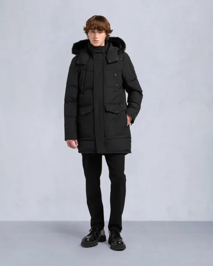 Parka Big Ridge con ribete de piel de oveja Onyx Parka Big Ridge con ribete de piel de oveja Onyx
