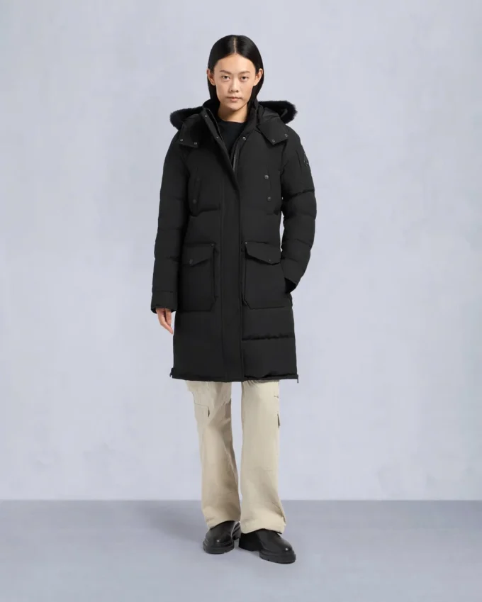 Parka Causapscal con ribete de piel de oveja Onyx Parka Causapscal con ribete de piel de oveja Onyx