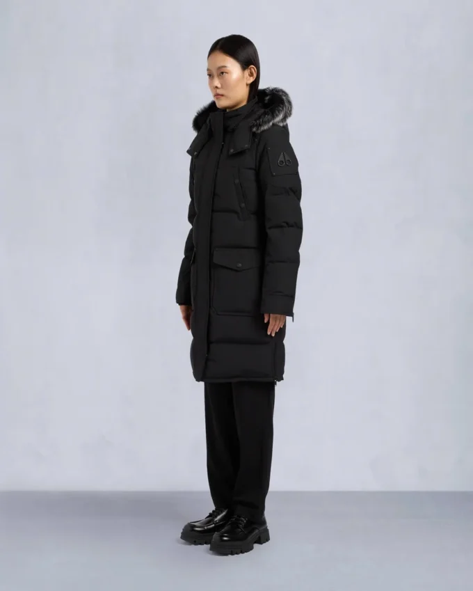 Parka Causapscal con ribete de piel de oveja Onyx Parka Causapscal con ribete de piel de oveja Onyx