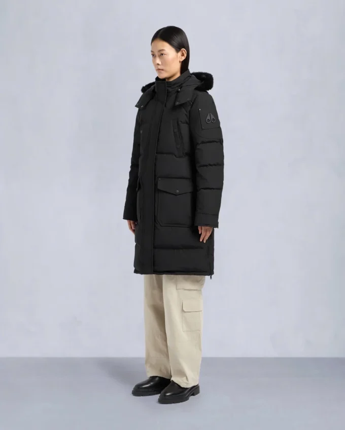 Parka Causapscal con ribete de piel de oveja Onyx Parka Causapscal con ribete de piel de oveja Onyx