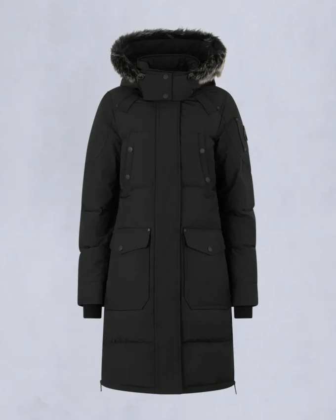 Parka Causapscal con ribete de piel de oveja Onyx Parka Causapscal con ribete de piel de oveja Onyx