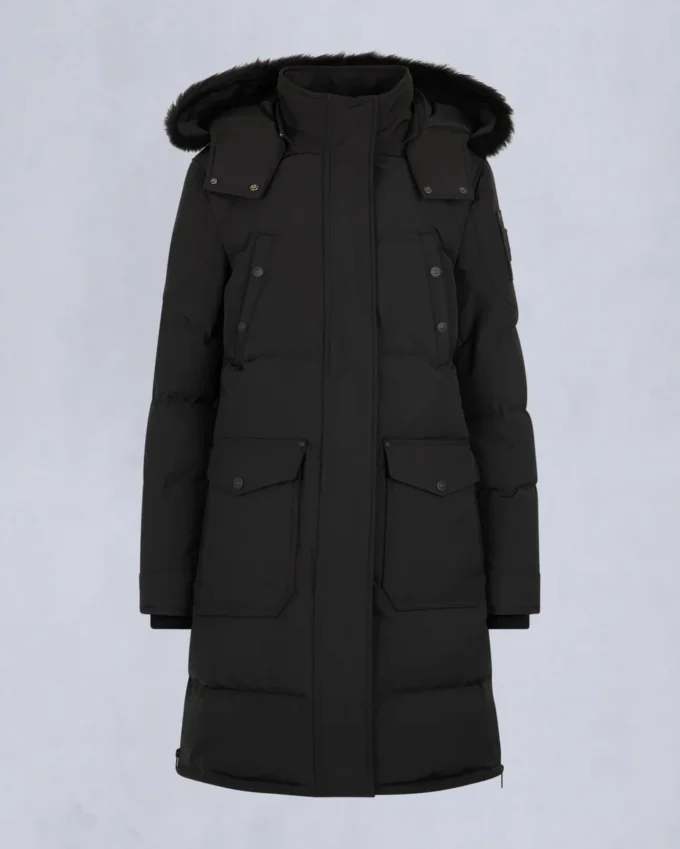Parka Causapscal con ribete de piel de oveja Onyx Parka Causapscal con ribete de piel de oveja Onyx